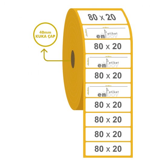 80mm x 20mm Termal Etiket