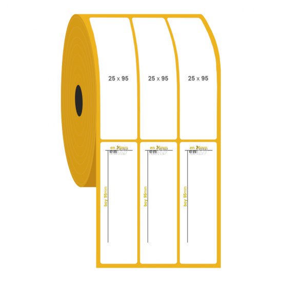25mm x 95mm 3'lü Ayrık Vellum Etiket