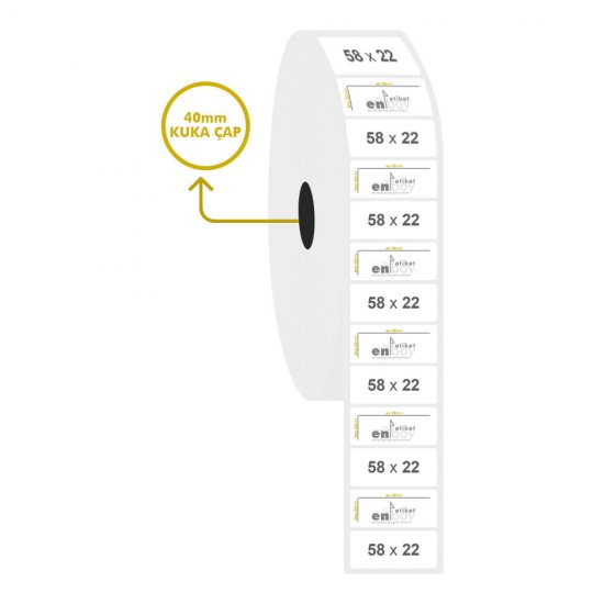58mm x 22mm PP Şeffaf Etiket