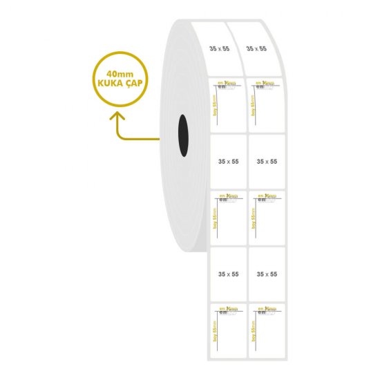 35mm x 55mm 2'li PP Opak Etiket