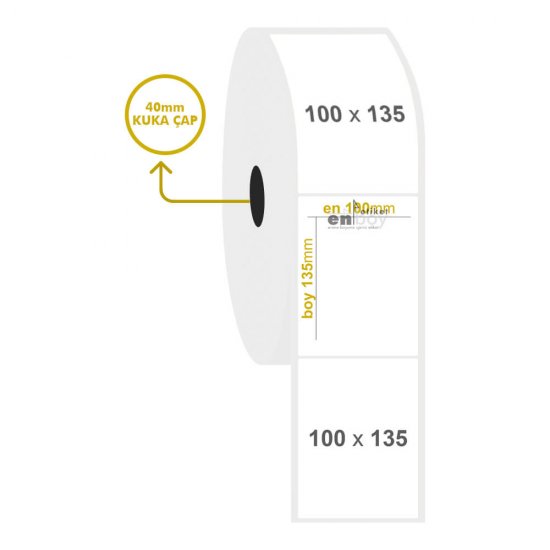 100mm x 135mm PP Opak Etiket