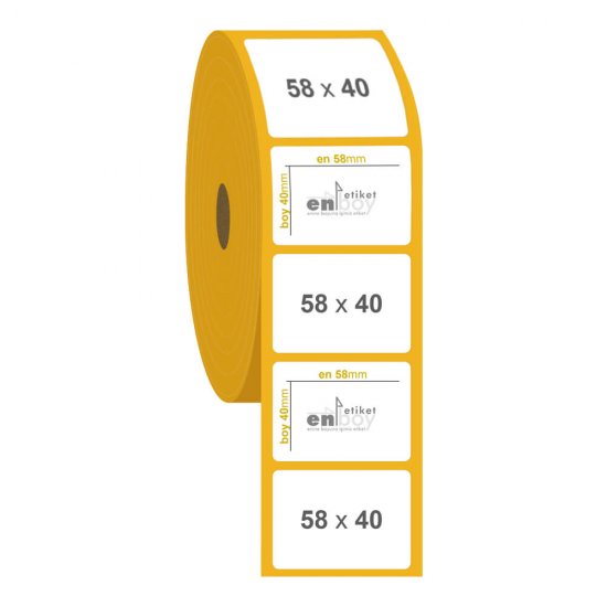 58mm x 40mm Kuşe Etiket (Terazi Etiketi)