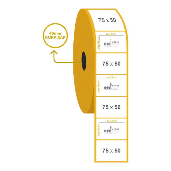 75mm x 50mm Lamine Termal Etiket