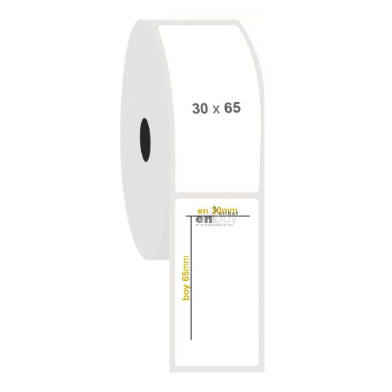 30mm x 65mm PP Opak Etiket