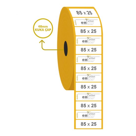 85mm x 25mm Lamine Termal Etiket