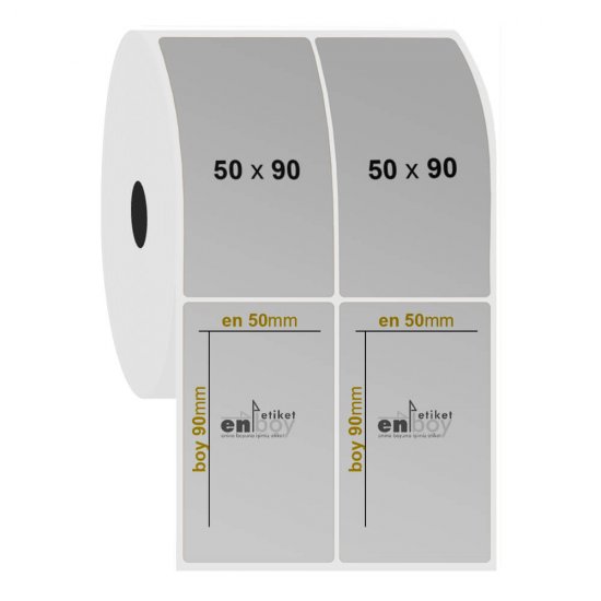 50mm x 90mm 2'li Ayrık Silvermat Etiket