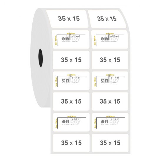35mm x 15mm 2'li Ayrık PP Opak Etiket