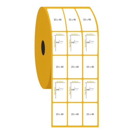 23mm x 40mm 3'lü Ayrık Lamine Termal Etiket