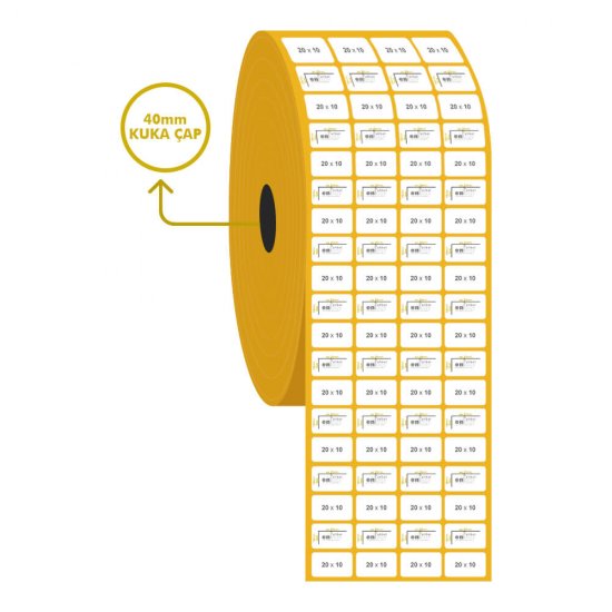 20mm x 10mm 4'lü Kuşe Etiket