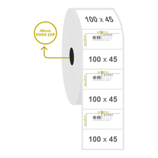 100mm x 45mm PP Şeffaf Etiket