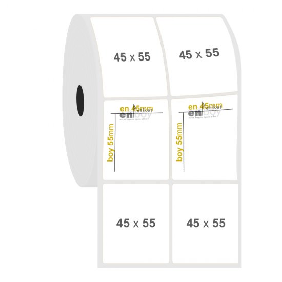 45mm x 55mm 2'li Ayrık PP Şeffaf Etiket