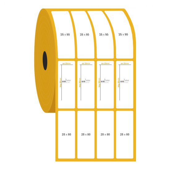 25mm x 80mm 4'lü Ayrık Vellum Etiket