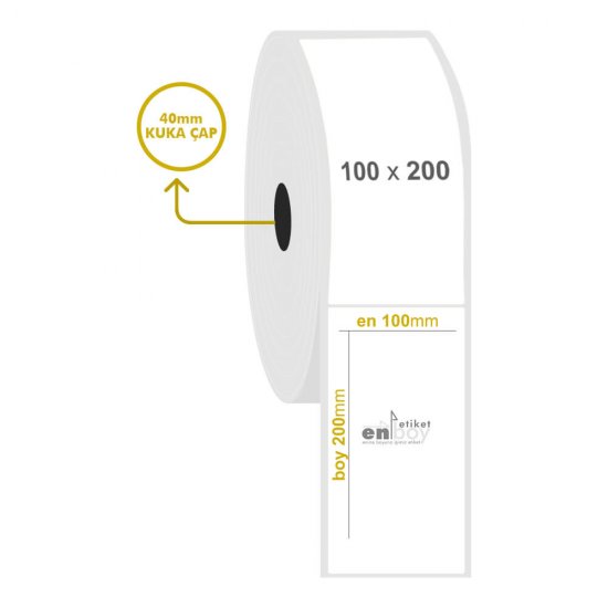 100mm x 200mm PP Opak Etiket