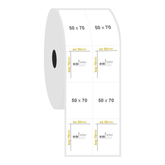 50mm x 70mm 2'li Bitişik PP Opak Etiket