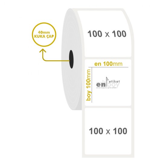 100mm x 100mm PP Opak Etiket