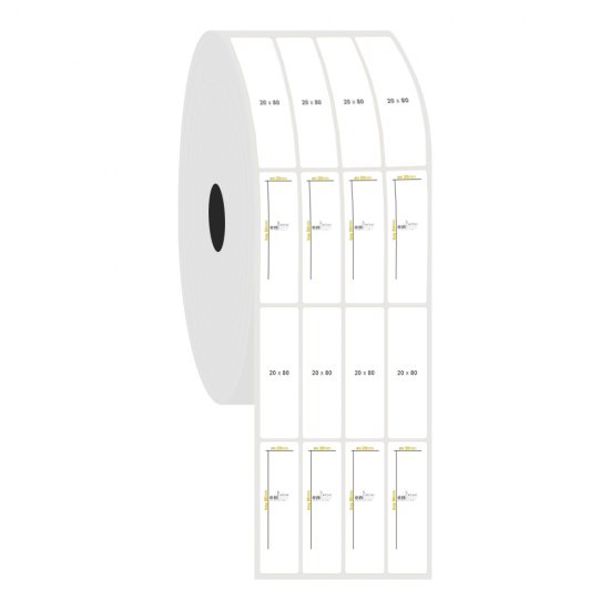 20mm x 80mm 4'lü Ayrık PP Şeffaf Etiket