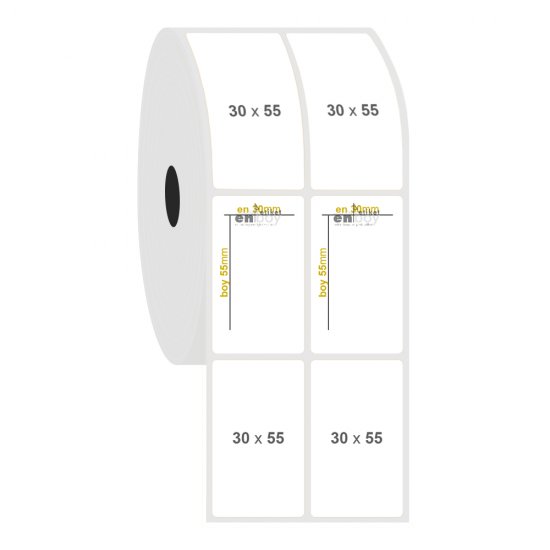 30mm x 55mm 2'li Ayrık PP Şeffaf Etiket