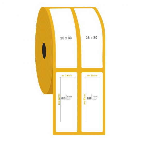 25mm x 80mm 2'li Ayrık Vellum Etiket
