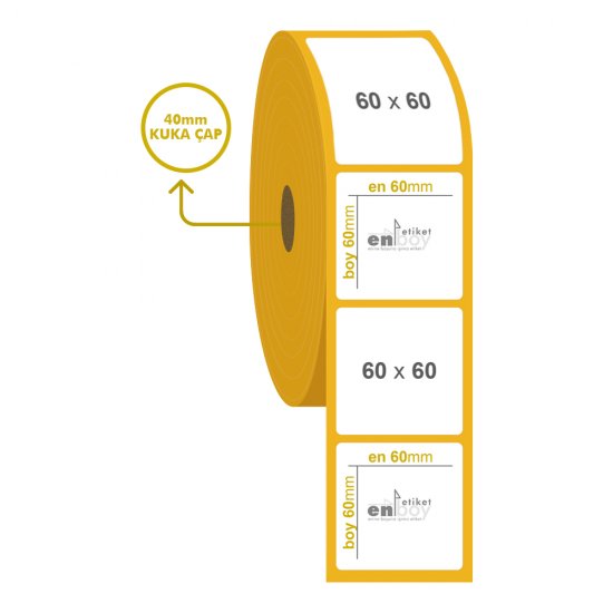 60mm x 60mm Termal Etiket