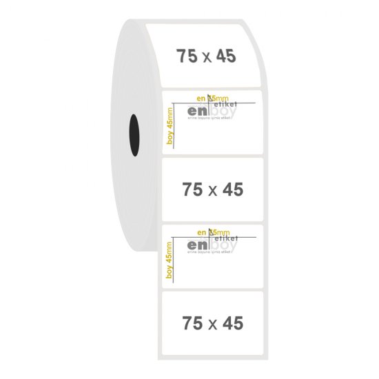 75mm x 45mm PP Opak Etiket