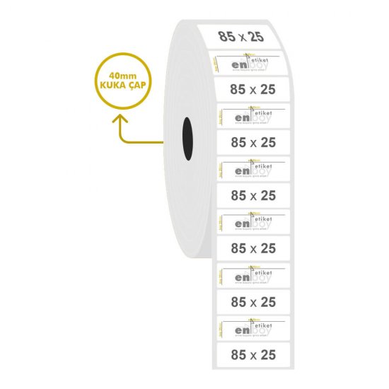85mm x 25mm PP Şeffaf Etiket
