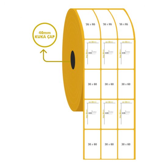 30mm x 60mm 3'lü Vellum Etiket