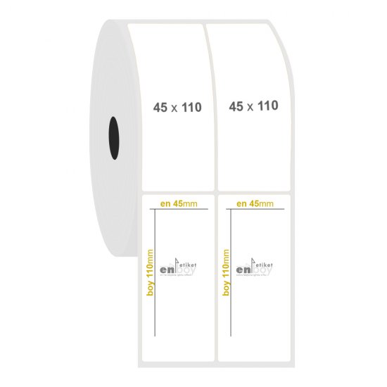 45mm x 110mm 2'li Ayrık PP Şeffaf Etiket