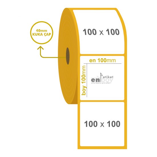 100mm x 100mm Lamine Termal Etiket