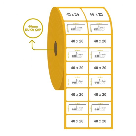 40mm x 20mm 2'li Vellum Etiket
