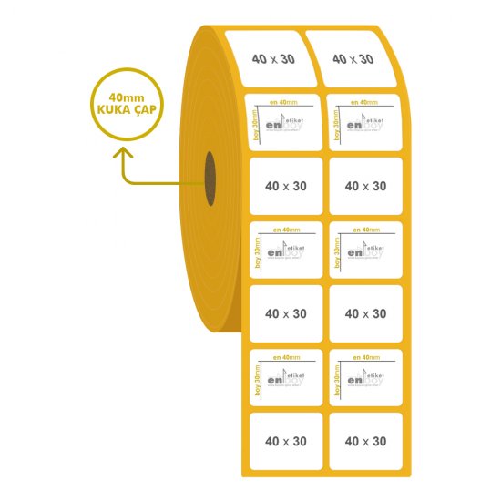 40mm x 30mm 2'li Vellum Etiket