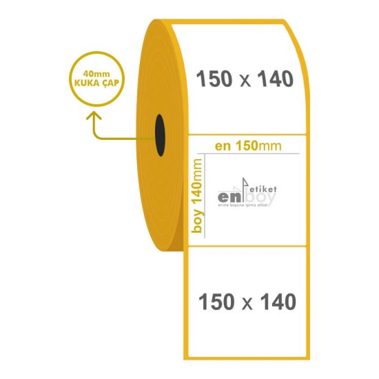 150mm x 140mm Kuşe Etiket