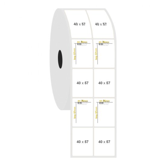 40mm x 57mm 2'li Ayrık PP Opak Etiket