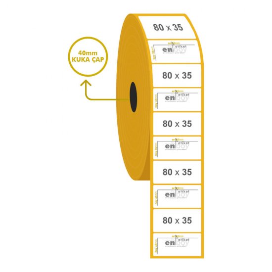 80mm x 35mm Vellum Etiket