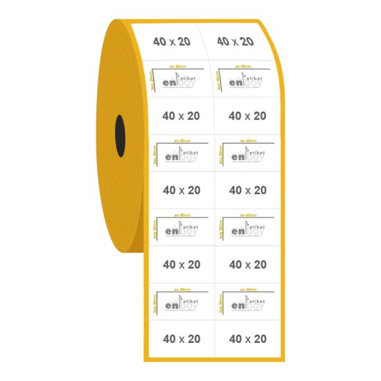 40mm x 20mm 2'li Bitişik Lamine Termal Etiket
