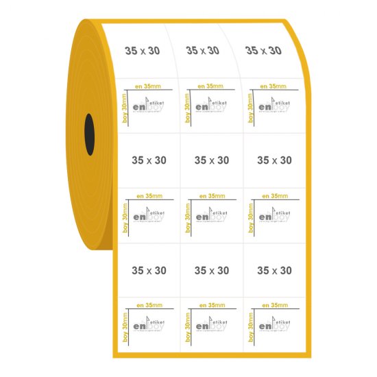 35mm x 30mm 3'lü Bitişik Termal Etiket