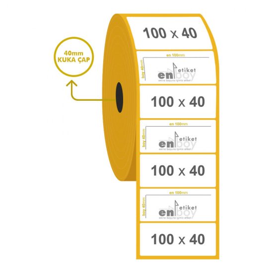100mm x 40mm Lamine Termal Etiket