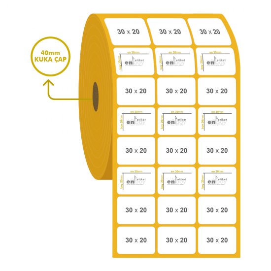 30mm x 20mm 3'lü Vellum Etiket