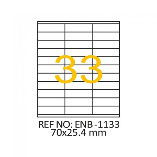 70 x 25.4 Lazer Etiket ENB-1133