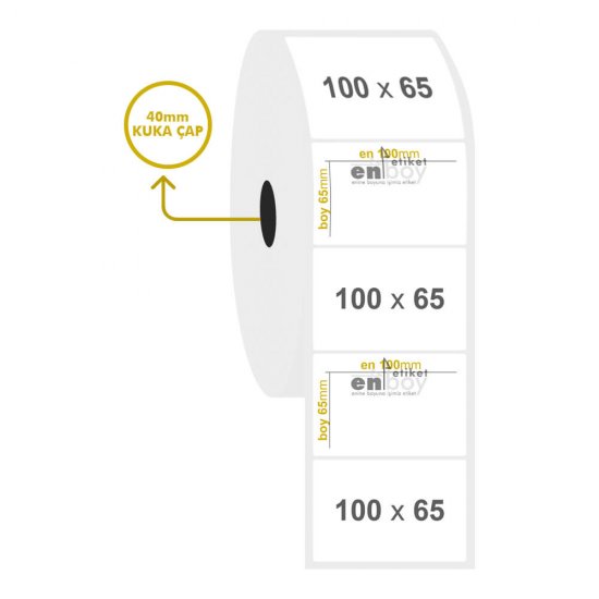 100mm x 65mm PP Şeffaf Etiket
