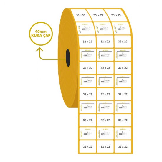 32mm x 22mm 3'lü Kuşe Etiket