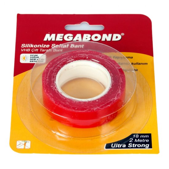 Megabond Çift Taraflı Bant 18mmx2m Blister (OGS Bandı)