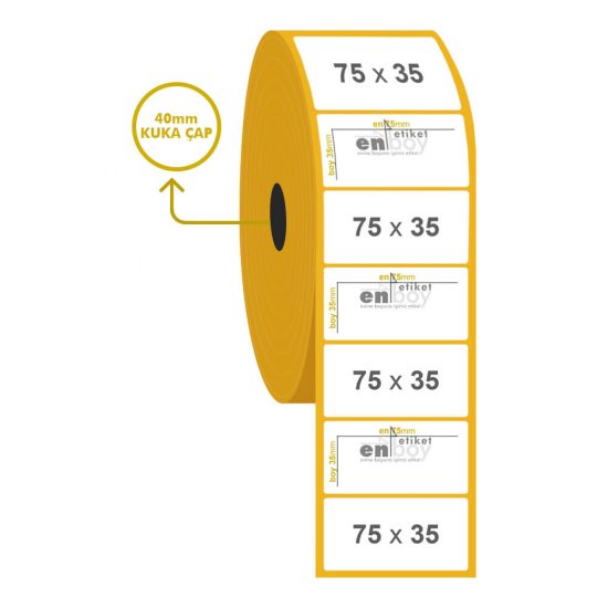 75mm x 35mm Lamine Termal Etiket