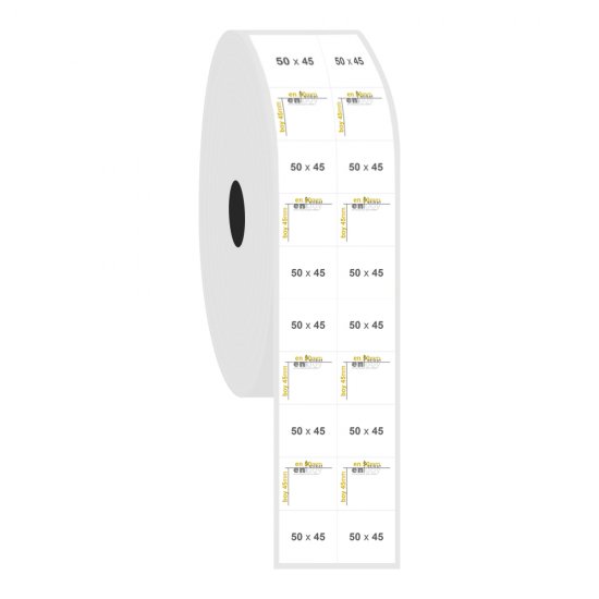 50mm x 45mm 2'li Bitişik PP Opak Etiket