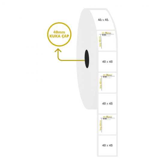 40mm x 45mm PP Opak Etiket