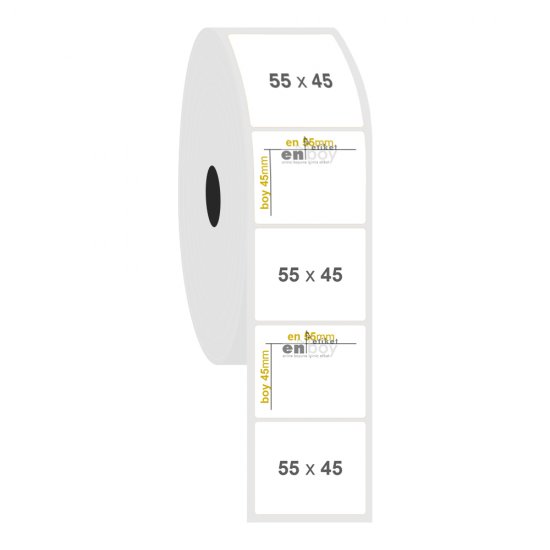 55mm x 45mm PP Opak Etiket