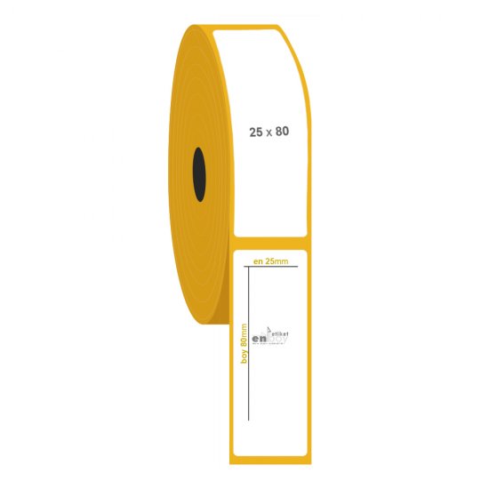 25mm x 80mm Vellum Etiket