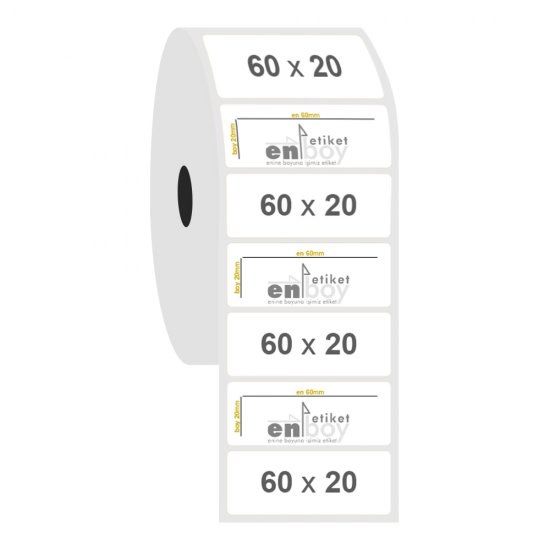 60mm x 20mm PP Şeffaf Etiket