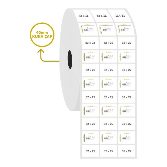 32mm x 22mm 3'lü PP Şeffaf Etiket