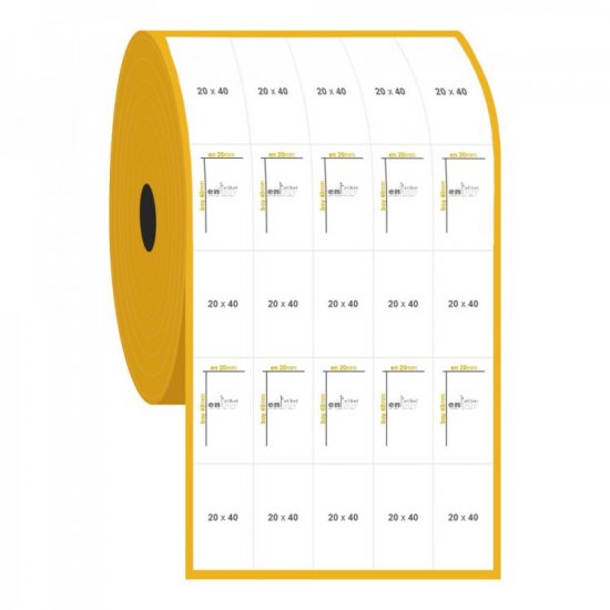 20mm x 40mm 5'li Bitişik Lamine Termal Etiket