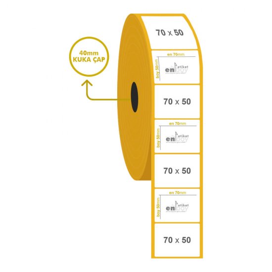 70mm x 50mm Kuşe Etiket